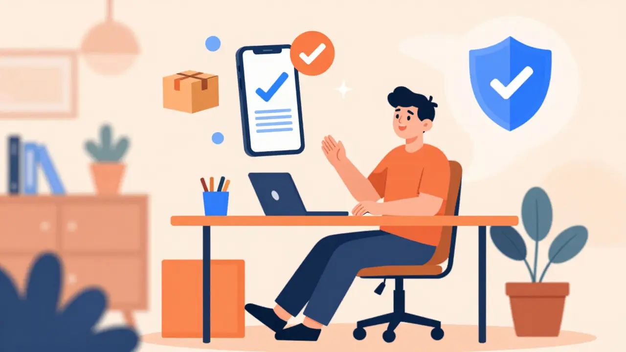 Concept art of easy and safe online medication shopping experience