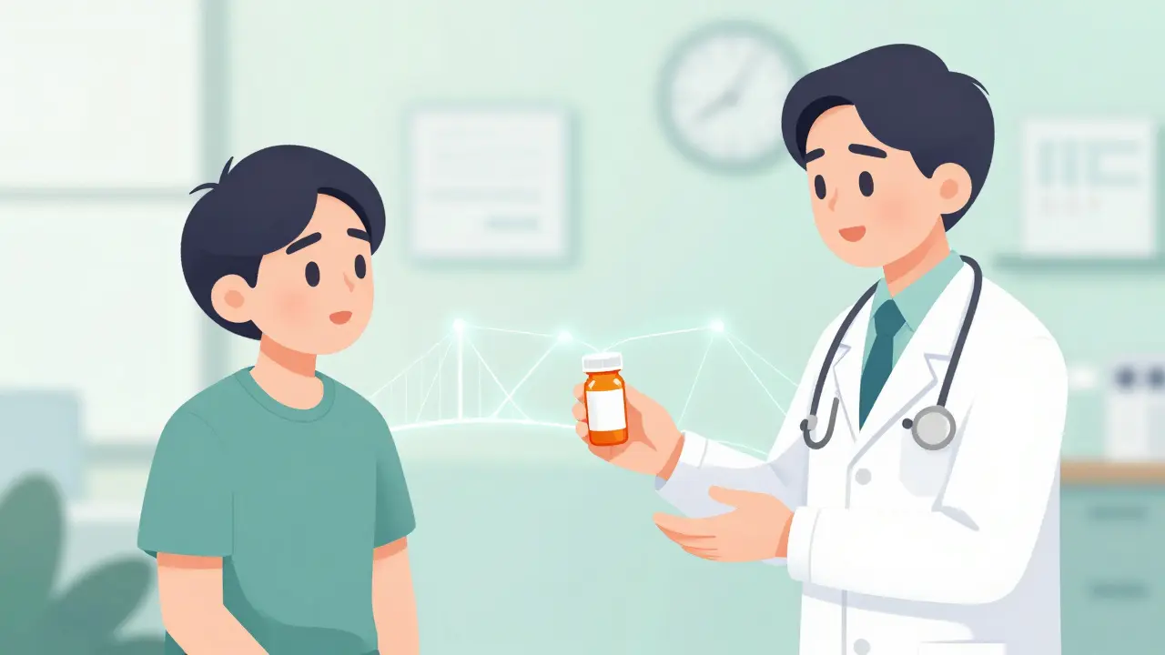 Doctor reassuring patient about generic medication trust
