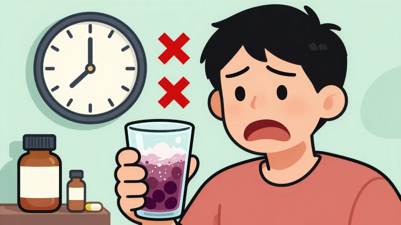 Patient struggling with the taste and timing of bitter medicine