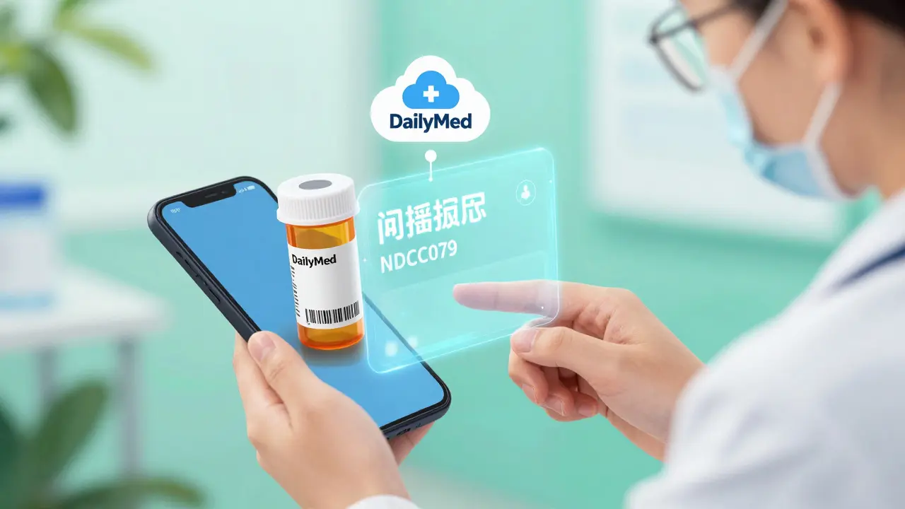 Scanning barcode to identify drug manufacturer