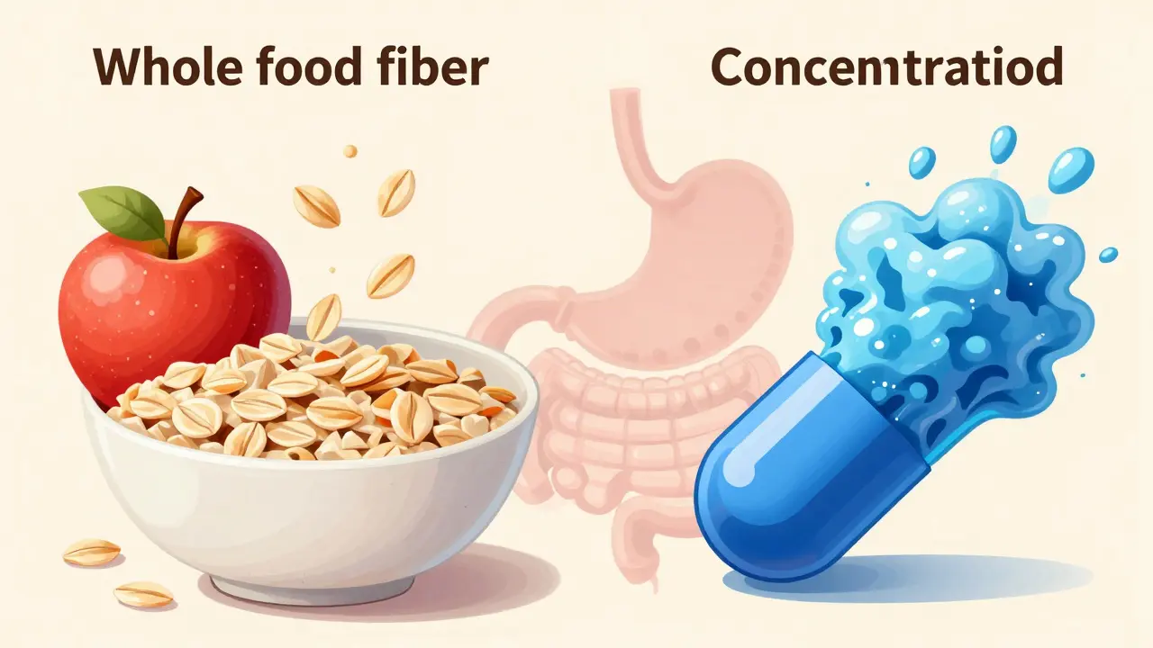 Comparison of whole food fiber versus concentrated fiber supplements