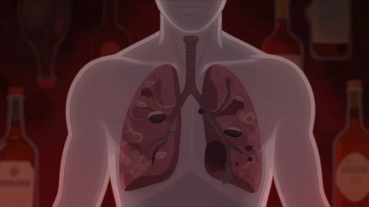 Concept art of dimmed lungs symbolizing opioid-induced respiratory depression