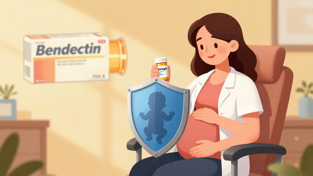 Relieved pregnant woman holding safe pregnancy medication prescription