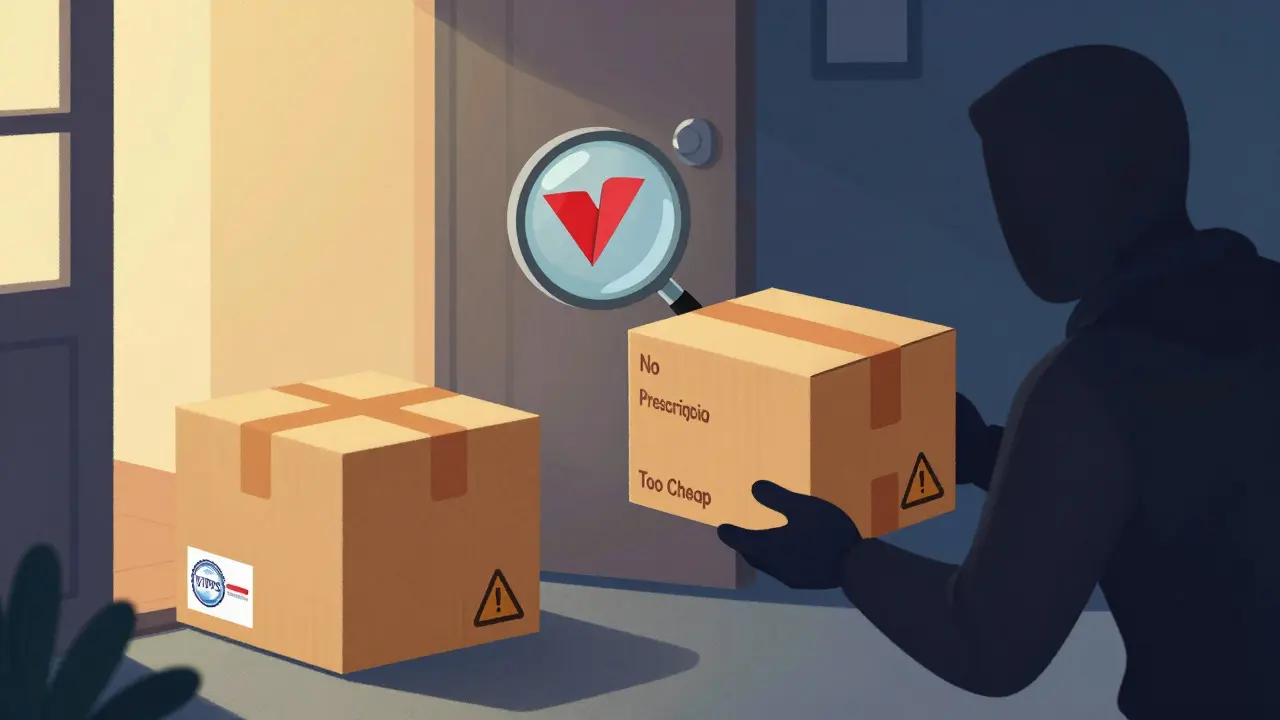 Comparison of safe delivery package versus suspicious scam box